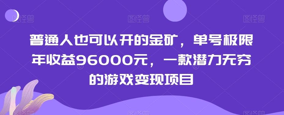 普通人也可以开的金矿，单号极限年收益96000元，一款潜力无穷的游戏变现项目【揭秘】-心语项目网