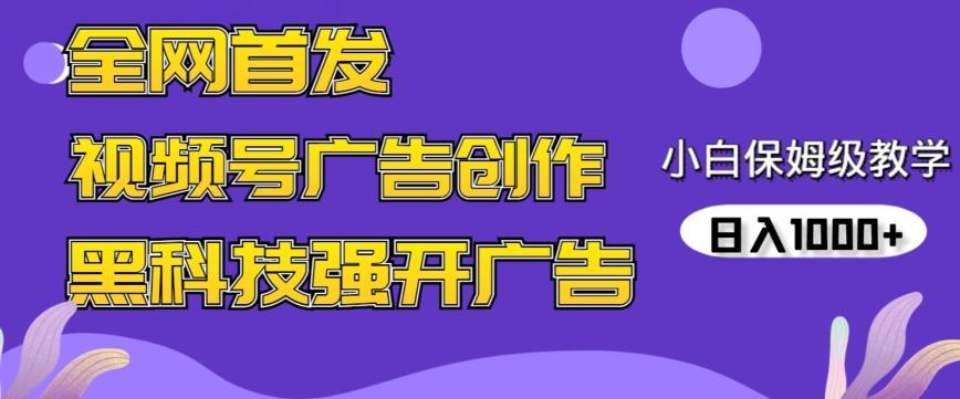 全网首发蝴蝶号广告创作，用AI做视频，黑科技强开广告，小白跟着做，日入1000+【揭秘】-心语项目网