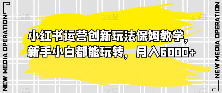 小红书运营创新玩法保姆教学，新手小白都能玩转，月入6000+【揭秘】-心语项目网