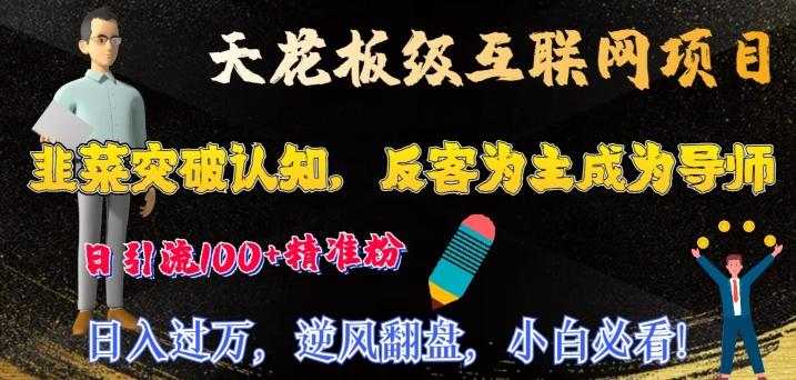 天花板级互联网项目，韭菜突破认知，反客为主成为导师，日引流100+精准粉-心语项目网
