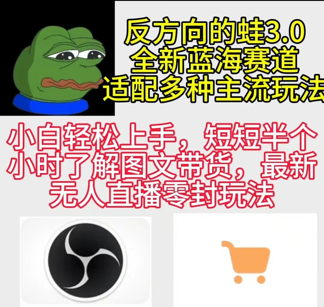 (9485期)反方向的蛙3.0，图文最新玩法，变现多元化，新蓝海项目，小白轻松上手-心语项目网
