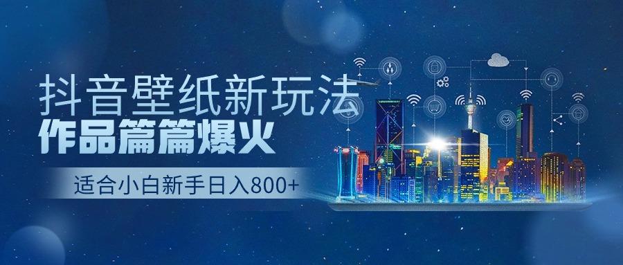 抖音壁纸号新玩法，一个作品只需要5分钟，条条爆款日收益1000＋-心语项目网