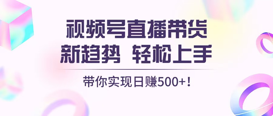 视频号直播带货新趋势，轻松上手，带你实现日赚500+-心语项目网