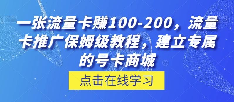 一张流量卡赚100-200，流量卡推广保姆级教程，建立专属的号卡商城-心语项目网
