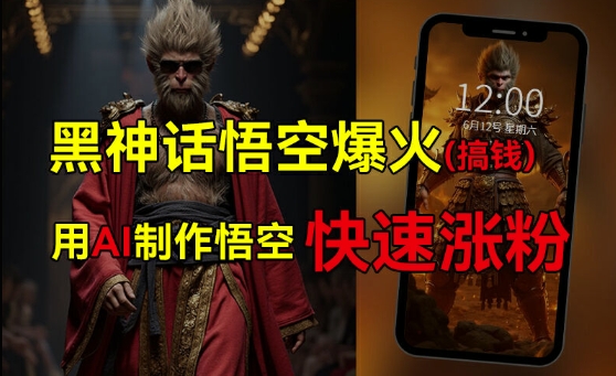 黑神话悟空爆火，已有人利用这波热点变现几十万，普通人也可用AI蹭上这波热度搞钱，有多重变现方法-心语项目网