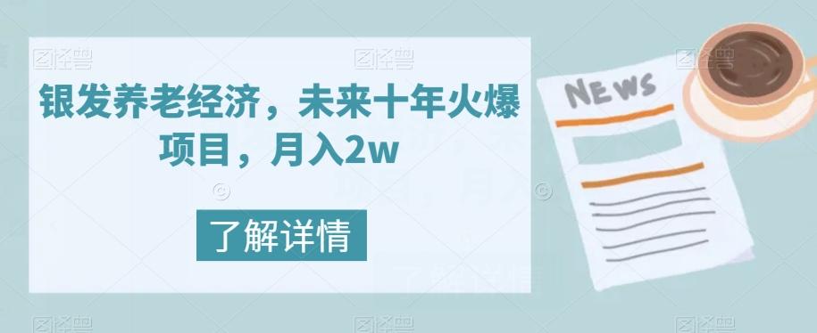 银发养老经济，未来十年火爆项目，月入2w【揭秘】-心语项目网