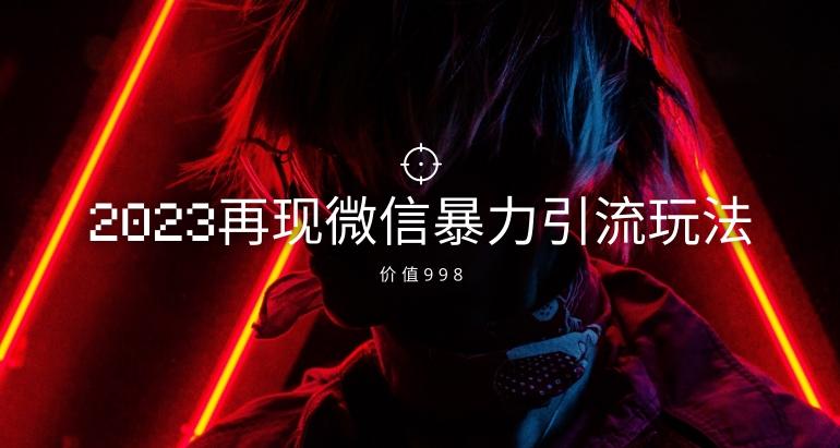 价值998元2023最新微信暴力引流玩法，日引流50-100+-心语项目网