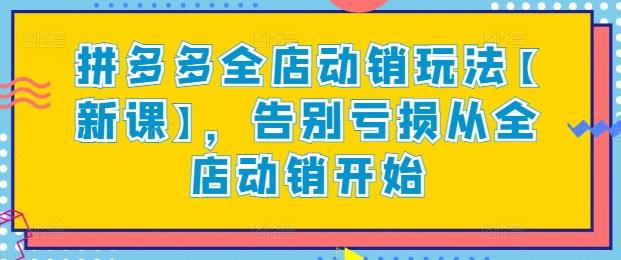 拼多多全店动销玩法【新课】，告别亏损从全店动销开始-心语项目网