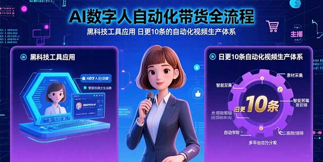 AI数字人自动化带货全流程：黑科技工具应用 日更10条的自动化视频生产体系-心语项目网