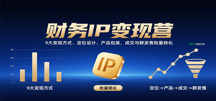 财务IP变现营:9大变现方式、定位设计、产品包装,成交与群发售批量转化-心语项目网
