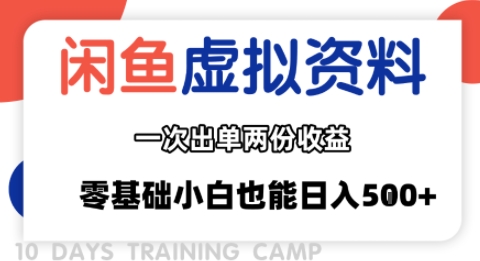 闲鱼虚拟资料新变现玩法，信息差项目，一次出单两份收益，无需囤货，可批量矩阵，零基础小白也能日入多张-心语项目网