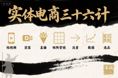 实体电商三十六计，短视频-获客-直播-矩阵营销-流量-数据-选品-心语项目网