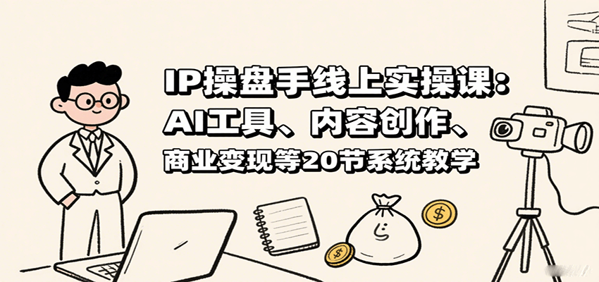 IP操盘手线上实操课:AI工具、内容创作、商业变现等20节系统教学-心语项目网