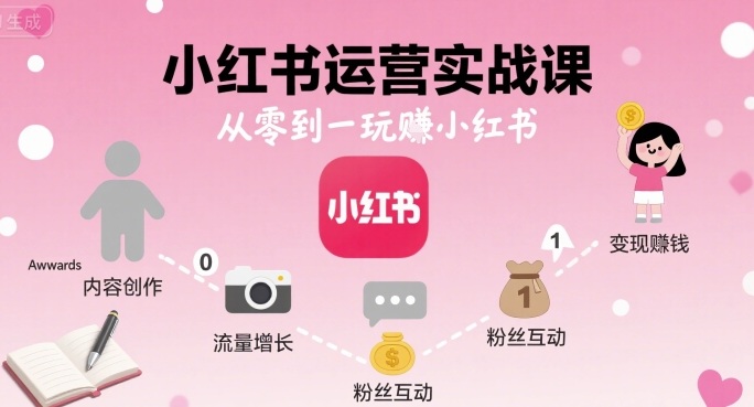 小红书运营实战课，从零到一玩賺小红书-心语项目网