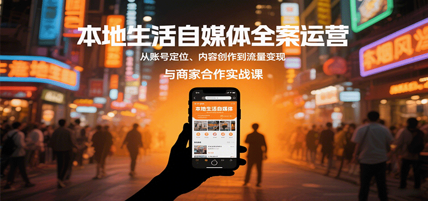 本地生活自媒体全案运营,从账号定位、内容创作到流量变现与商家合作实战课-心语项目网