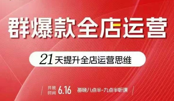 贾真电商群爆款全店运营，21天提升全店运营思维，起店、全店运营爆款不断-心语项目网