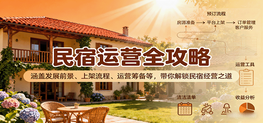 民宿运营全攻略:涵盖发展前景、上架流程、运营筹备等,带你解锁民宿经营之道-心语项目网