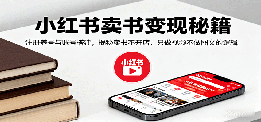 小红书卖书变现秘籍，注册养号与账号搭建，揭秘卖书不开店、只做视频不做图文的逻辑-心语项目网