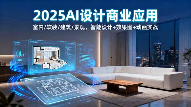 2025AI设计商业应用：室内/软装/建筑/景观，智能设计+效果图+动画实战-心语项目网