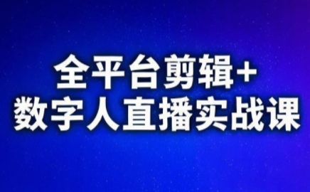 视频号、快手、抖音全平台剪辑+数字人直播实战课(更新9月)​-心语项目网