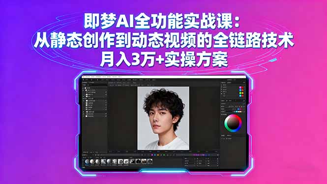 即梦AI全功能实战课：从静态创作到动态视频的全链路技术 月入3万+实操方案-心语项目网