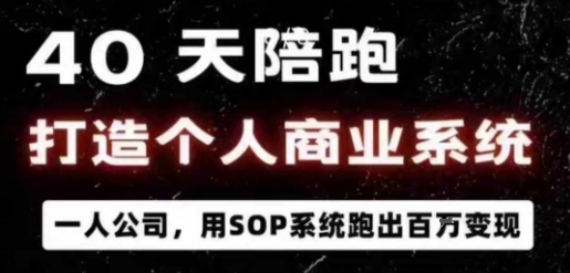 40天陪跑打造个人商业系统，一人公司，用SOP系统跑出百W变现-心语项目网