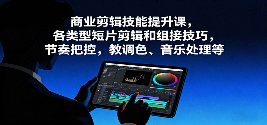 商业剪辑技能提升课,各类型短片剪辑和组接技巧,节奏把控,教调色、音乐处理等-心语项目网