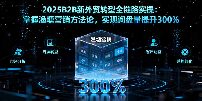 2025B2B新外贸转型全链路实操：掌握渔塘营销方法论，实现询盘量提升300%-心语项目网