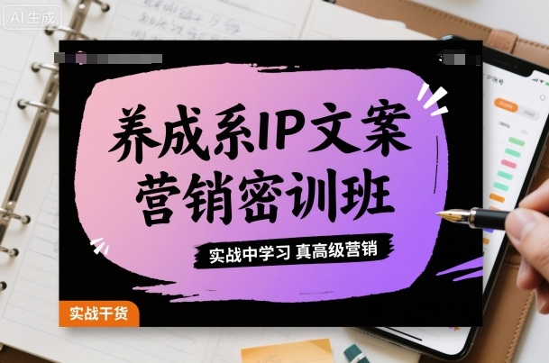 养成系IP文案营销密训班，实战中学习真高级营销-心语项目网