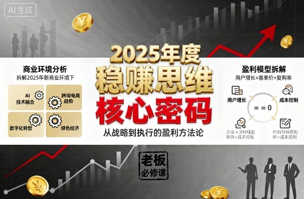 2025年度稳賺思维老板创业营，拆解2025年新商业环境下，企业实现持续盈利的核心密码-心语项目网