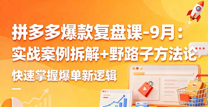 拼多多爆款复盘课-9月：实战案例拆解+野路子方法论，快速掌握爆单新逻辑-心语项目网