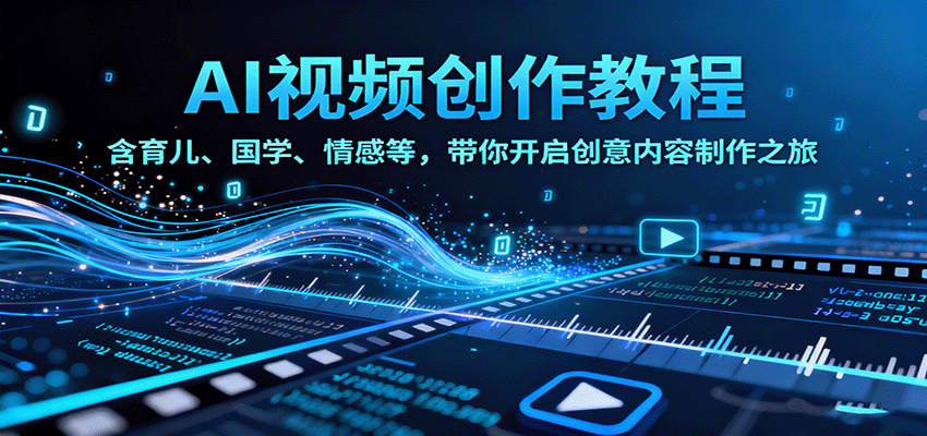 AI视频创富课,含育儿、国学、情感等,带你开启创意内容制作之旅-心语项目网