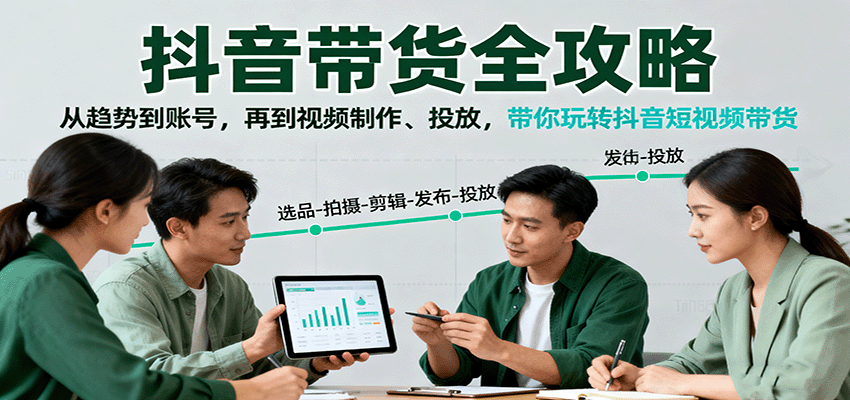 抖音带货全攻略:从趋势到账号,再到视频制作、投放,带你玩转抖音短视频带货-心语项目网