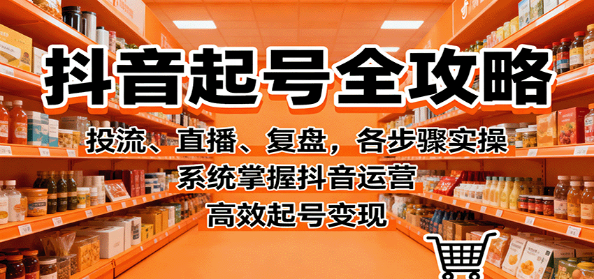 抖音起号全攻略,投流、直播、复盘,各步骤实操,系统掌握抖音运营,高效起号变现-心语项目网