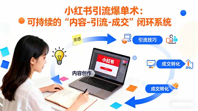 小红书引流爆单术：构建一套低成本 可持续的“内容-引流-成交”闭环系统-心语项目网
