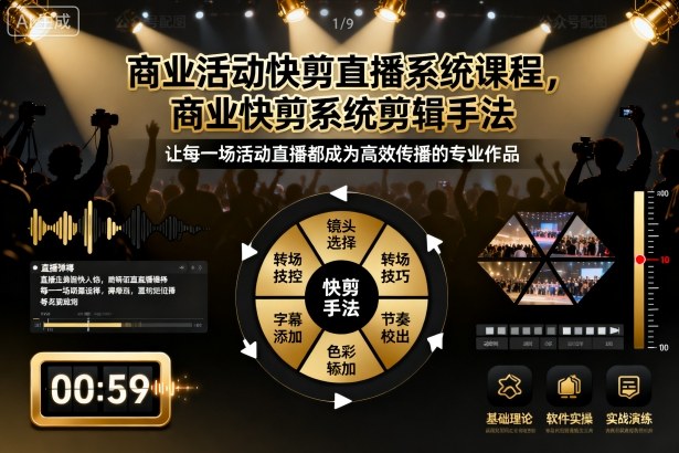 商业活动快剪直播系统课程，商业快剪系统剪辑手法-心语项目网