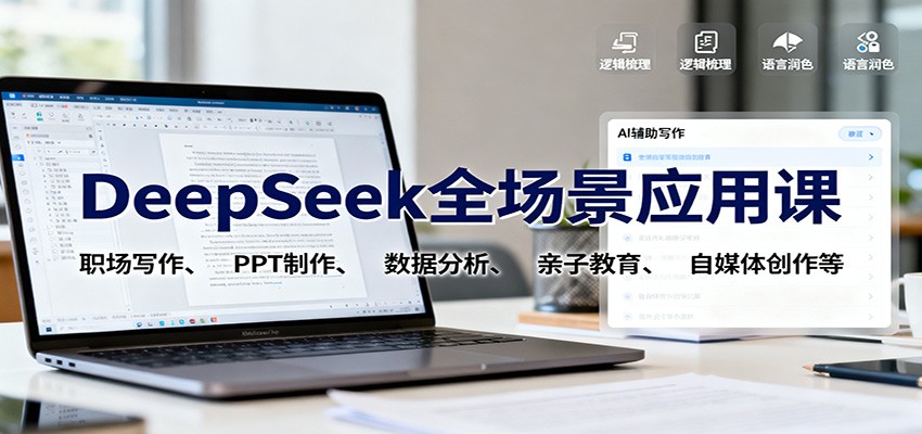 DeepSeek全场景应用课:职场写作、 PPT制作、数据分析、亲子教育、自媒体创作等-心语项目网