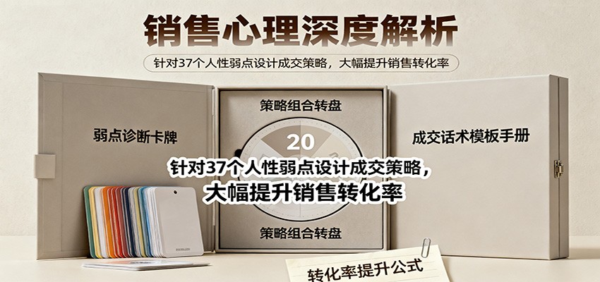 销售心理深度解析:针对37个人性弱点设计成交策略,大幅提升销售转化率!-心语项目网
