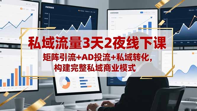 私域流量3天2夜线下课，矩阵引流+AD投流+私域转化，构建完整私域商业模式-心语项目网