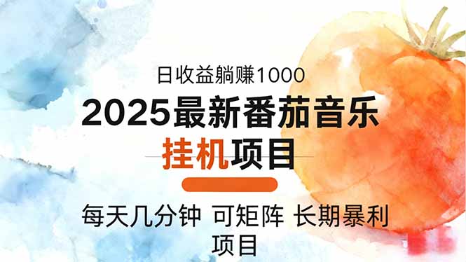 2025年最新番茄音乐人挂机项目，每天几分钟，月入1000＋，可矩阵，一台...-心语项目网