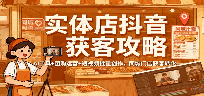 实体店抖音获客攻略:AI工具+团购运营+短视频批量创作,同城门店获客转化-心语项目网