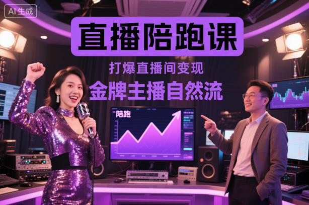 直播陪跑课，金牌主播自然流打爆直播间，复制高变现玩法-心语项目网