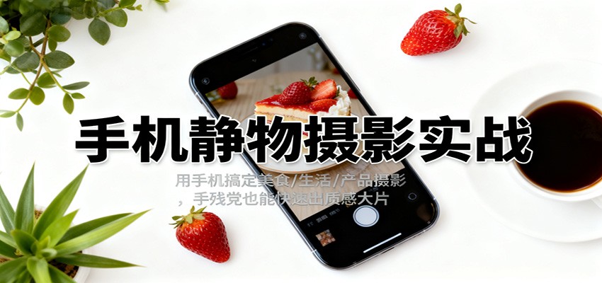 手机静物摄影实战,用手机搞定美食/生活/产品摄影,手残党也能快速出质感大片-心语项目网