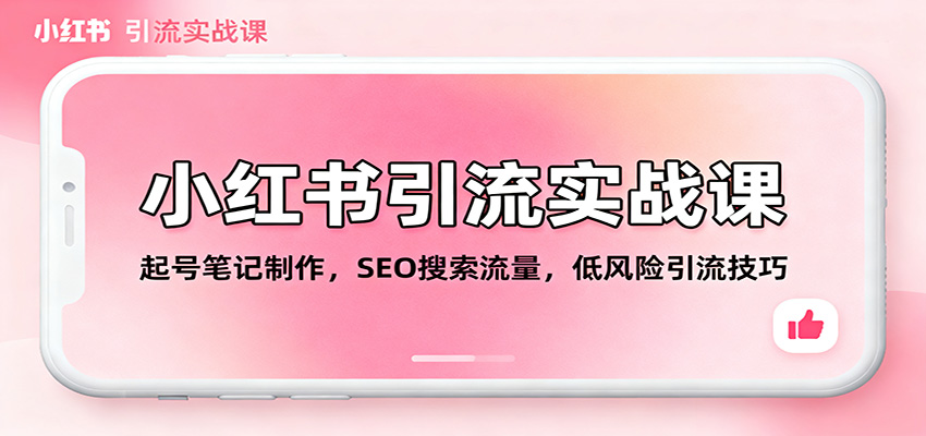 小红书引流实战课:起号笔记制作,SEO搜索流量,低风险引流技巧-心语项目网
