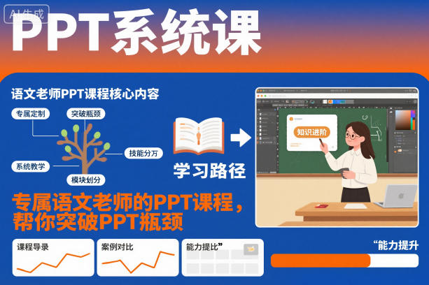 PPT系统课，专属语文老师的PPT课程，帮你突破PPT瓶颈-心语项目网