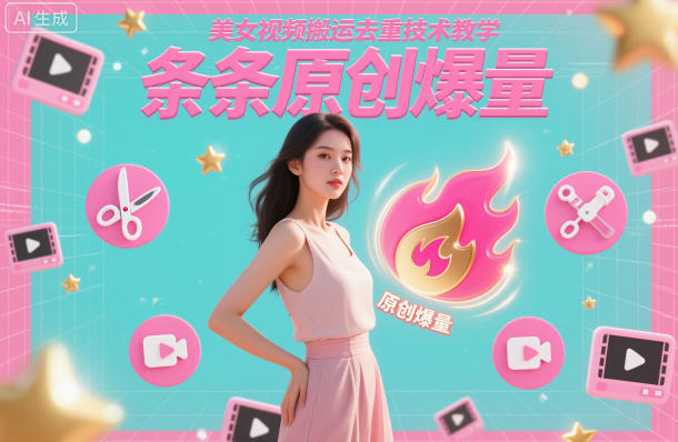 美女视频搬运去重技术教学，条条原创爆量-心语项目网