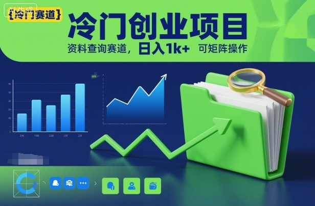 冷门创业项目，资料查询赛道，日入1k+，可矩阵操作-心语项目网