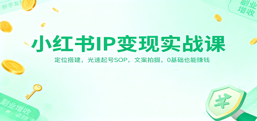 小红书IP变现实战课:定位搭建,光速起号SOP,文案拍摄,0基础也能赚钱-心语项目网