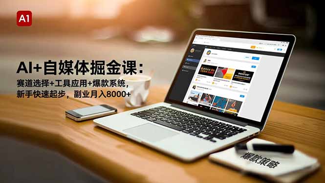 AI+自媒体掘金课：赛道选择+工具应用+爆款系统，新手快速起步，副业月入8000+-心语项目网
