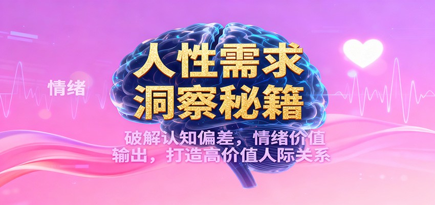 人性需求洞察秘籍,破解认知偏差,情绪价值输出,打造高价值人际关系-心语项目网